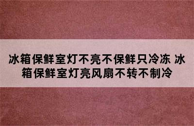 冰箱保鲜室灯不亮不保鲜只冷冻 冰箱保鲜室灯亮风扇不转不制冷